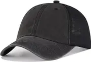 [CYGTE] Vintage Washed Soft Mesh Trucker Dad Hat - M/L/XL/XXL Unstructured Distressed Casual Snapback Baseball Cap for Men Women
