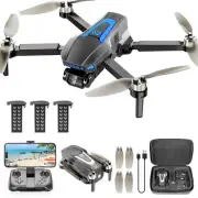 Drone w/ Camera 4K, Brushless Motor, FPV Foldable RC Quadcopter with 3 Batteries