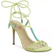 Sam Edelman Women's Safiya Ankle Tie Dress Sandals, Kiwi/Blue Nappa Leather 8 M