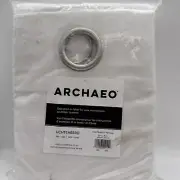 Archaeo Textured Linen Blend Light Filtering Curtain Panel White 52 in x 95in
