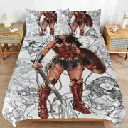 v2209 Bed Sheets Bedding Wonder Woman Bedding Sets Ultra Soft Skin-Friendly Duvet Cover 3 Piece, Cute Comforter Cover Bed Set for Boys Girls Kids ( 1