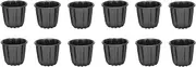 Canele Mold, Cannele Muffin Cup, 12Pcs Non-Stick Cannele Mould Gray-Black Canneles