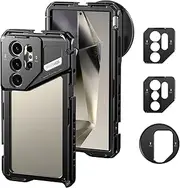 [NEEWER] S24 Ultra Phone Cage with 67mm Filter Adapter, 17mm Lens Backplate, T Mount Lens Adapter, Smartphone Video Rig Stabilizer Compatible with Samsung Galaxy Moment T Series Lenses, PA042