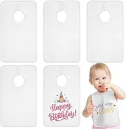 Hercicy 5 Pcs Full Coverage Toddler Bibs Baby Bibs Terry Cloth Absorbent Baby Bibs Large Pullover Towel Bibs with Snap