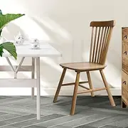 Levede 2X Dining Chairs Kitchen Windor Chair Natural Wood Cafe Lounge Seat Oak, Solid Wood Frame, Home Furniture for Dining Room, Living Room, Cafe, Courtyard, Load Up to150kg (Oak)