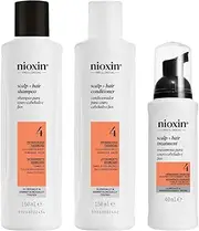 Nioxin Scalp Plus Hair Thickening System 4 for Colored or Dry Damaged Hair with Progressed Thinning (Pack of 3)