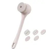 Moreeulsi Electric Body Brush - IPX7 Waterproof Long Handle Bath & Body Brushes - Electric Brush Large Battery Back Scrubber for Face Bath Back Massage Feet