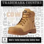 Ariat Mens Wheat Turbo Hamersley 6" Side Zip Carbon Toe Safety Boot (10035960)