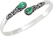 [925 Silver Plated] No Stamp Silver-Plated-Base 6x9mm Pear Gemstone Gemstone