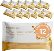 Ecoriginals - 12 Pack of Wet Wipes - Biodegradable Baby Wipes with New Zealand Manuka Honey, Amino Acid & Aloe Vera Extract - Sensitive Baby Wipes - Baby Essentials for Babies, 12 Pack (840 wipes)