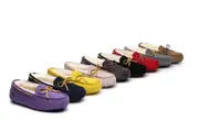 EVERAU® UGG Slippers Women Sheepskin Wool Bow Casual Miracle Moccasins - Navy Blue / AU Ladies 5 / AU Men 3 / EU 36