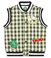 [Stella McCartney Kids] Stella McCartney Kids Appliqué checked cotton vest Y 4 multicoloured