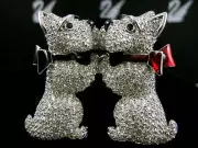 SIGNED SWAROVSKI PAVE' CRYSTAL SCOTTIE DOG PIN ~ BROOCH RETIRED NEW WITH TAGS