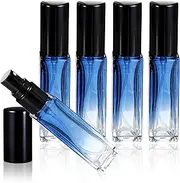 ElevateTech Perfume Atomiser Refillable, 5 Pcs Travel Perfume Bottle 10 ML Mini Glass Empty Perfumes Atomiser Spray Bottles with Fine Mist Portable Perfumes Dispenser for Daily Business, Gradient Blue