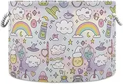 Yoogain Witch Potion Cartoon storage basket collapsable and waterproof fabric storage baskets bins with sturdy handle Hamper organize Decoracion for clothing quilt kitchen