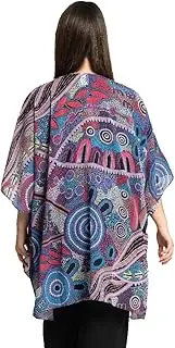 [Generic] Aboriginal Shawl - Chiffon, Rectangle - Grandmother's Country No.5 - Australia, Aboriginal Art, Indigenous, Souvenir, Gift, Ladies Shawl, Large Scarf, Wrap