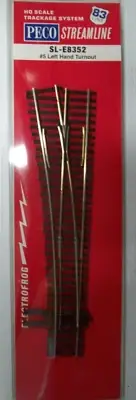 PECO SL-E8352 LEFT HAND #5 TURNOUT CODE 83 NICKEL SILVER RAIL - ELECTROFROG
