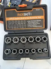 Rexbeti Impact Bolt & Nut Remover Set, 13 Pieces Bolt Extractor Tool Set With So