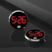 1 Pcs Automotive Stick Clock, Small Digital Clock for Dashboard, Touch Control Car Mounted Screen Digital Clock, Mini Luminous Car Dashboard Round Air Vent Stick-On Clocks Watch