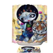 Hindu Goddess Maiden Durga and the Tiger Shower Curtain
