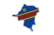 Patch embroidered badge iron on sew clothes applique congo rdc map flag
