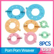 8Pcs/set 3.5/5.5/7/9cm 4 Sizes Pompom Maker Kit Knitting L-oom DIY Pom Pom Maker