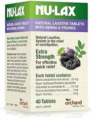 Nu-Lax Natural Laxative Tablets - Senna & Prunes 40 Tablets
