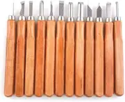 Wood Carving Knife Set, 12 PCS Hand Carving Tool Set With plastic storage box,