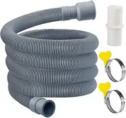 THJOPOKEEL Washing Machine Drainage Hose, Washing Machine Drainage Hose Extended kit, Bringing 1 Extended Adapter and 2 Hose Clips (1.5m)