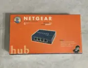 Netgear EN104TP 4 Port Hub 10Mbps Ethernet Wired RJ-45 Network Router NEW SEALED