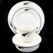 BLACK BRUSHSTROKES by Lenox Dinnerware 5 Piece Place Setting USA NEW NEVER USED