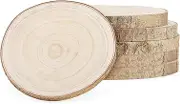 6 Pack 10-11 Inches Natural Wood Slices, 25-28cm Unfinished Wooden Log Slices, Round Large Wood Circles for Weddings, Table Centerpieces, Crafts, Decor