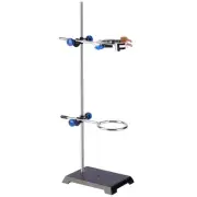 Lab Stand Set, Steel Support Stand with Rod (22.4 inch L), 4-Prong Burette Cl...