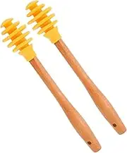 NOLITOY 2pcs Honey Drink Stirring Rod Honey Combs Honey Server Honey Mixing Stirrer Honey Stick Honey Stirrer Stick Honey Dispenser Sticks Silicone Stir Sticks Silica Gel re-usable