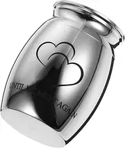 GANAZONO Mini Stainless Steel Pet Urn for Ashes Durable Cremation Storage Box for Memorials Living Bedroom Study Lightweight Unscrew Lid for Easy Access
