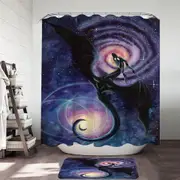 Space Art Mistress of Infinity Dark Dragon Shower Curtain