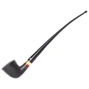 Briar Churchwarden Pipe Long Stem Tobacco Pipe Sandblasted With Decoration Ring