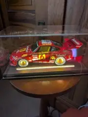 Car Display Case Acrylic & Leather LED Light 1/24 Model Diecast Toy NASCAR Box