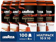 [Lavazza] Espresso Gourmet Caramel, 100 Aluminium Capsules Compatible with Nespresso* Original Machines, with the Natural Aroma of Caramel, 100% Arabica, Intensity 8/13, Medium Roasting