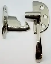 RIGHT HAND NICKEL SOLID BRASS Ice Box Latch 3/8 Off Set antique vintage retro