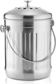 Compost Bin for Kitchen Countertop, 1.3 Gallon Stainless Steel Indoor Compost Bu