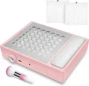 Madenia Professional Dust Extractor for Nails: 56 W Powerful Nail Vacuum Cleaner with 2 Filters and 1 Brush - Quiet Nail Vacuum Cleaner for Nail Studio & Home, Pink (502)