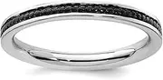 [JewelryWeb] Sterling Silver Stackable Expressions Plated Channeled Ring in Black Silver Pink Silver Variety of Ring Sizes and 2.25mm