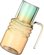 OFFSCH 1 Set Gradient Juice Pitcher with Cup Capacity Beverage Carafe for Cold Water Tea and Juice and Leak Resistant Drink Pitcher