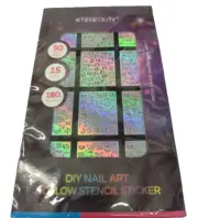 30 Patterns Laser Silver Hollow Stencil Sticker 15 sheets NEW