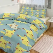 Bed Sheets g746 Pik_achu Print Bedding Set Pattern Duvet Cove Set 3 Pieces 1 Quilt Cover And 2 Pillowcases for Women Men Teens tq746 Bed Sheets