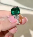 2.25 Emerald Cut Natural Emerald Diamond Engagement Ring 14K Solid White Gold