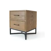 Toulouse French Marquetry Nightstand Bedside Table W/ 2-Drawers - Oak