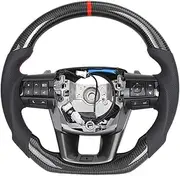 Half Perforated Leather Carbon Fiber Steering Wheel，Compatible With Toyota Camry Avalon Corolla Crown Harrier Hilux 2018-2022