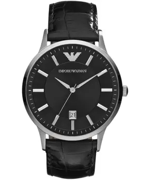 【IMPRESSION】EMPORIO ARMANI 手錶 43mm 亞曼尼 皮帶 黑面盤 男錶女錶 AR2411